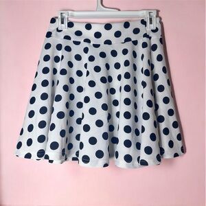 Polka Dot Flared Skirt - White and Black
